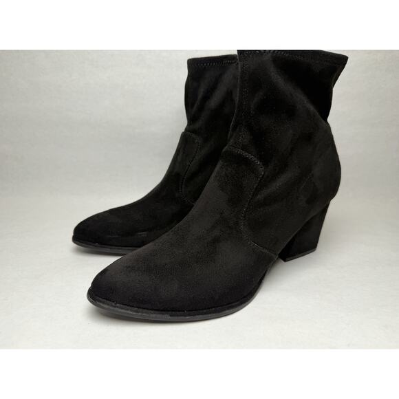 Marc Fisher Leave2 Ankle Boots Womens Sz 8 M Black Block Heel Point Toe Side Zip - Picture 4 of 12